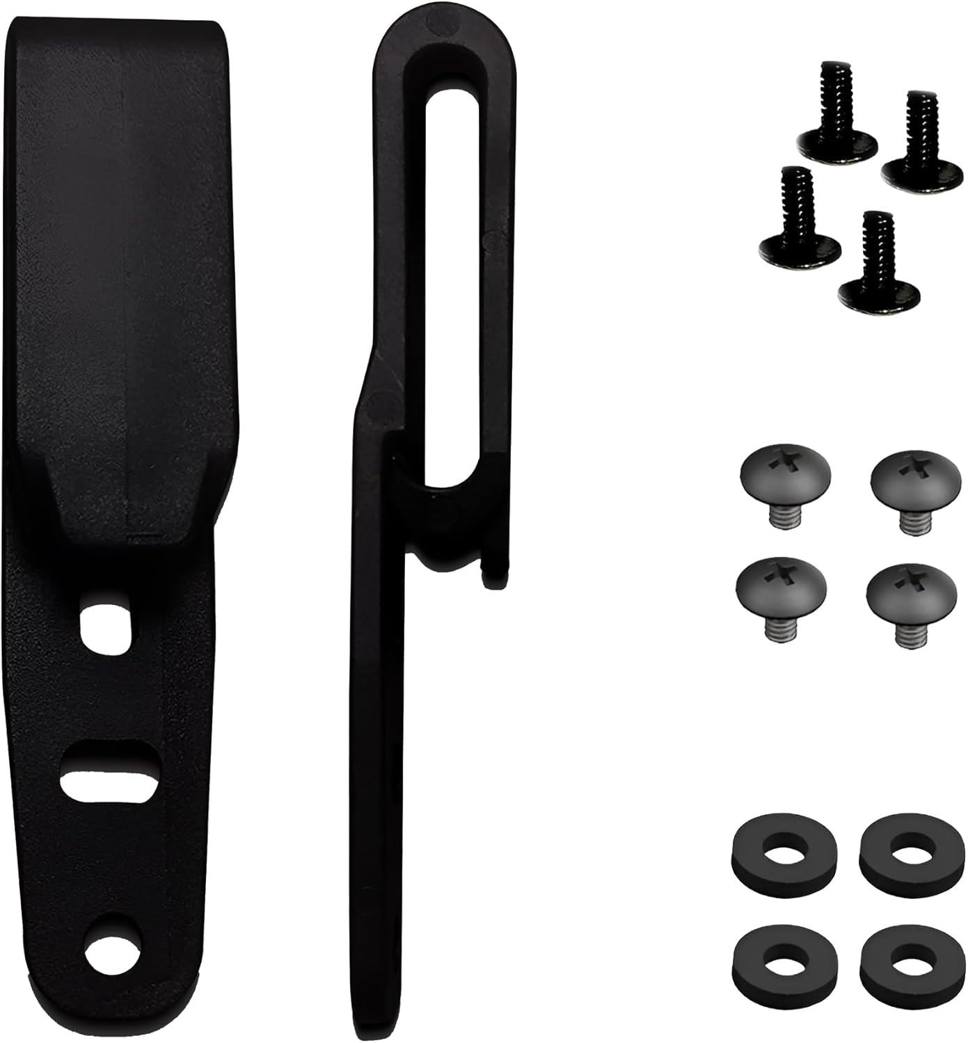 Clips Grip Hook - 3 Pre-Drilled Hole Tuckable Belt Clip for IWB & OWB Leather, Hybrid Holster Making - Easy Holster Sheath Grip Hook with Mounting Hardware(Black)