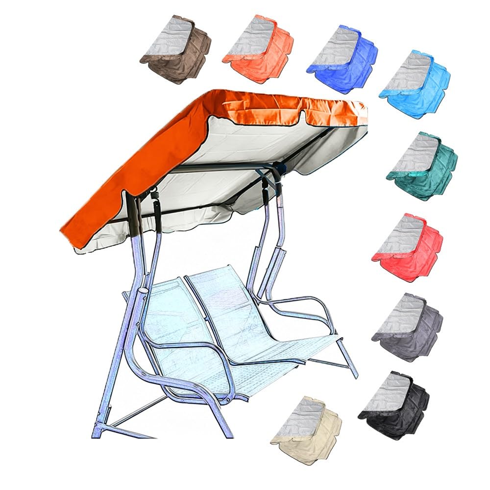 Toile De Balancelle De Jardin 164×114 190×120 Toile De Rechange Pour Balancelle 2 3 Places Housse De Rechange En Tissu Oxford Toit De Rechange Pour Balançoire(Orange,164x114cm/65x45in)