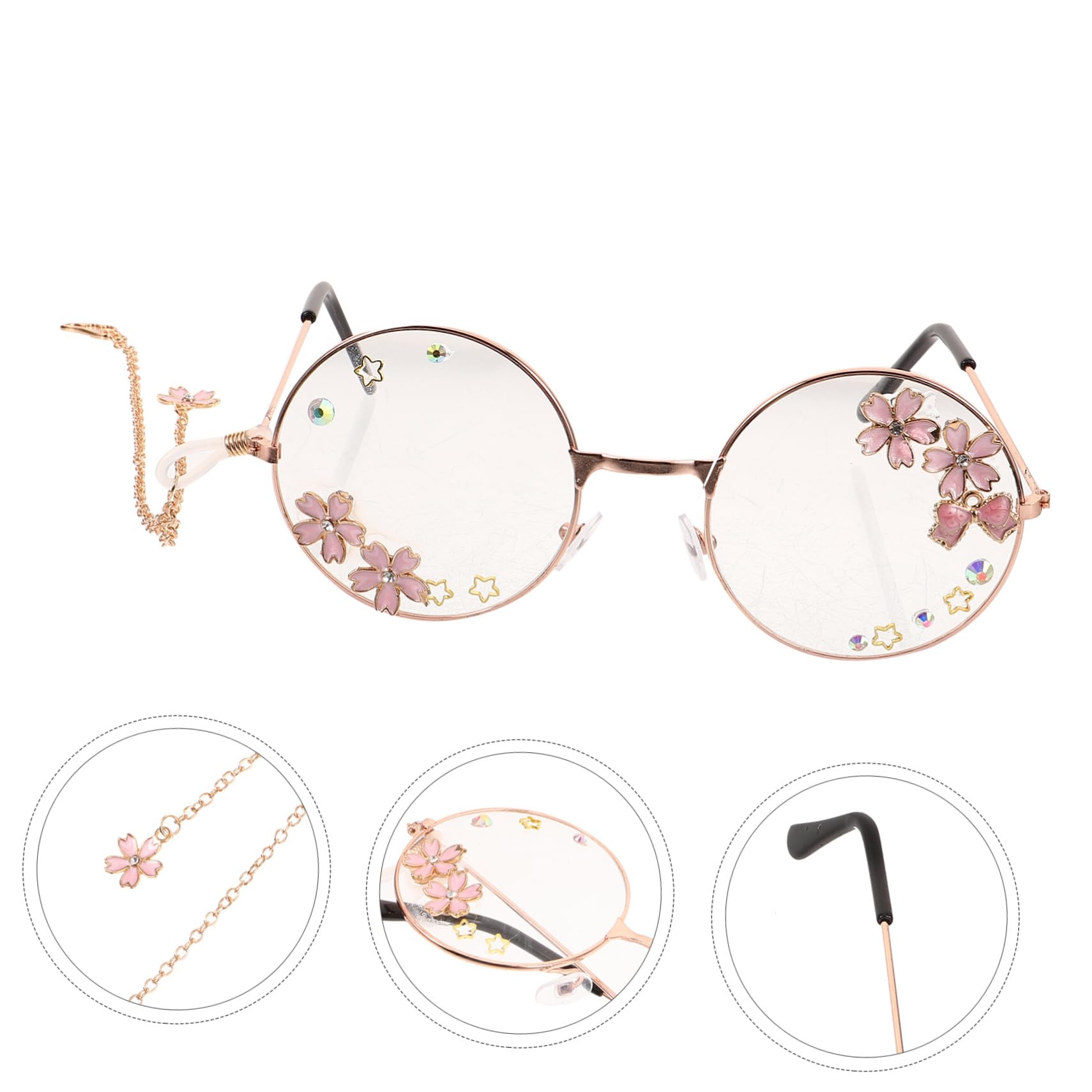 VALICLUD 5st Runde Brille Mit Gotischer Schleife Cosplay-brille Für Damen Cosplay-brille Für Frauen Brillen Für Frauen Party-sonnenbrille Lustige Brille Für Damen Kawaii-brille Metall