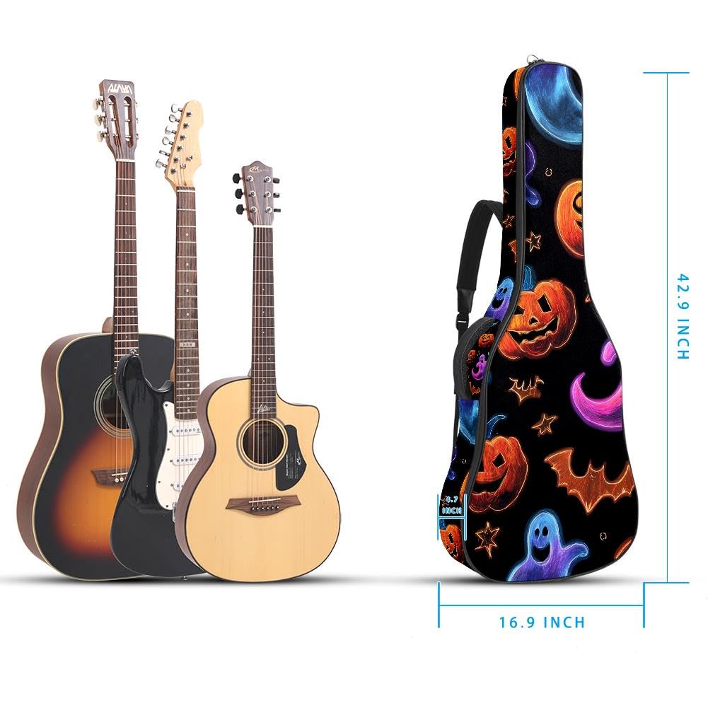 Gitarrentasche, volle Größe, 99 cm, 101,6 cm, 104,1 cm, 104,1 cm, 10 mm dick, gepolstert, Hexengitarrenkoffer, wasserdicht, mit Tasche, verstellbarer Schultergurt, stoßfest, Mehrfarbig 20