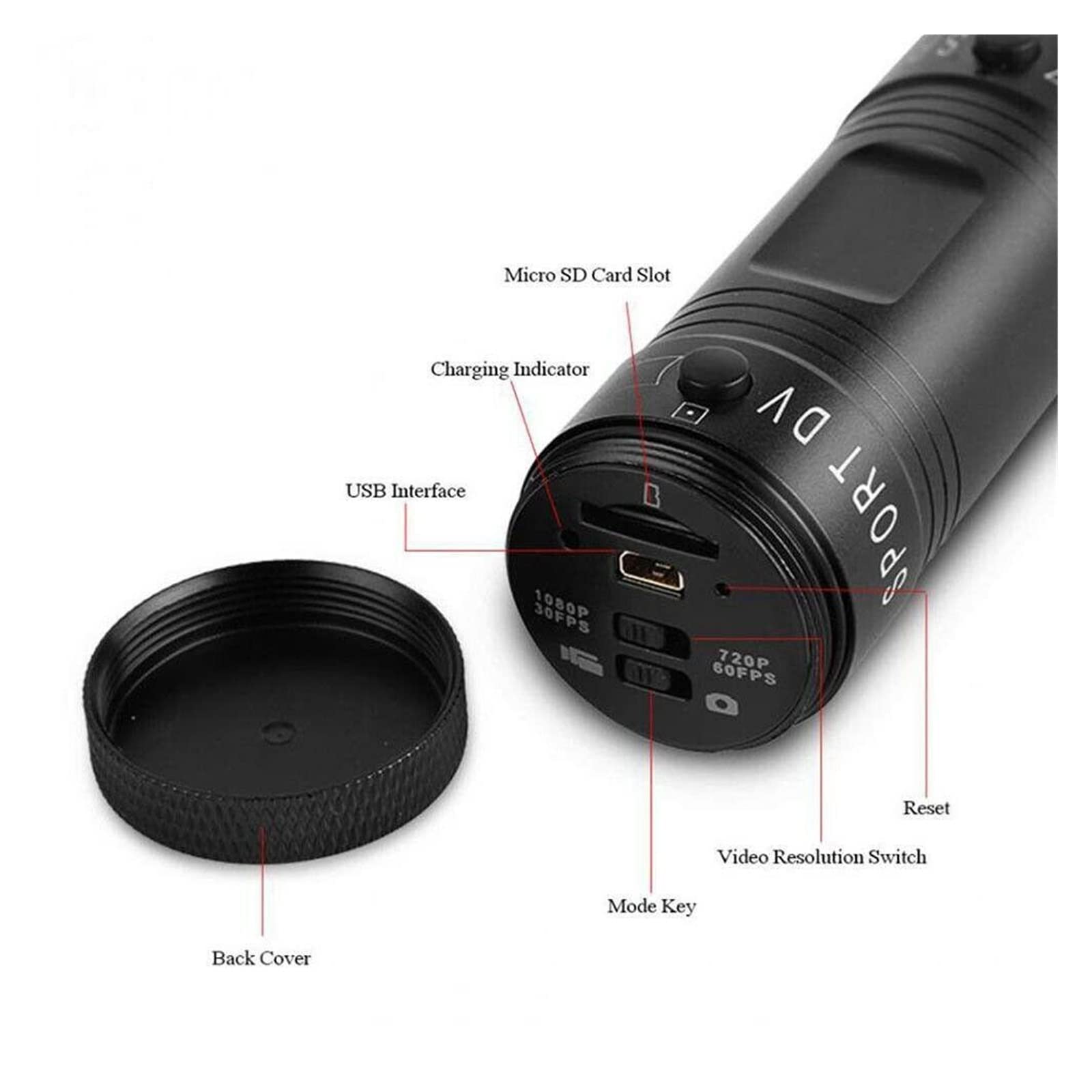 Action Cam, Telecamera sportiva for bicicletta Telecamera sportiva impermeabile 4K Mountain Bike moto Azione Mini videocamera Videocamera DV F9 Full 1080p HD Videoregistratore for auto ,All'aperto, Sp