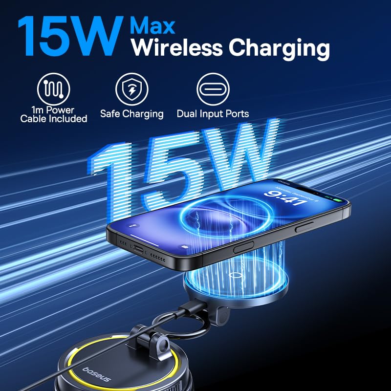 Baseus VC2 Flex Pro Autohouder voor mobiele telefoons met Magsafe-laadfunctie - Afbeelding 3