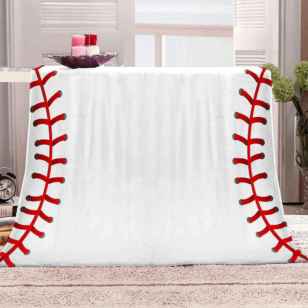 Couverture imprimé baseball blanc une idée cadeau idéale pour fans de sport