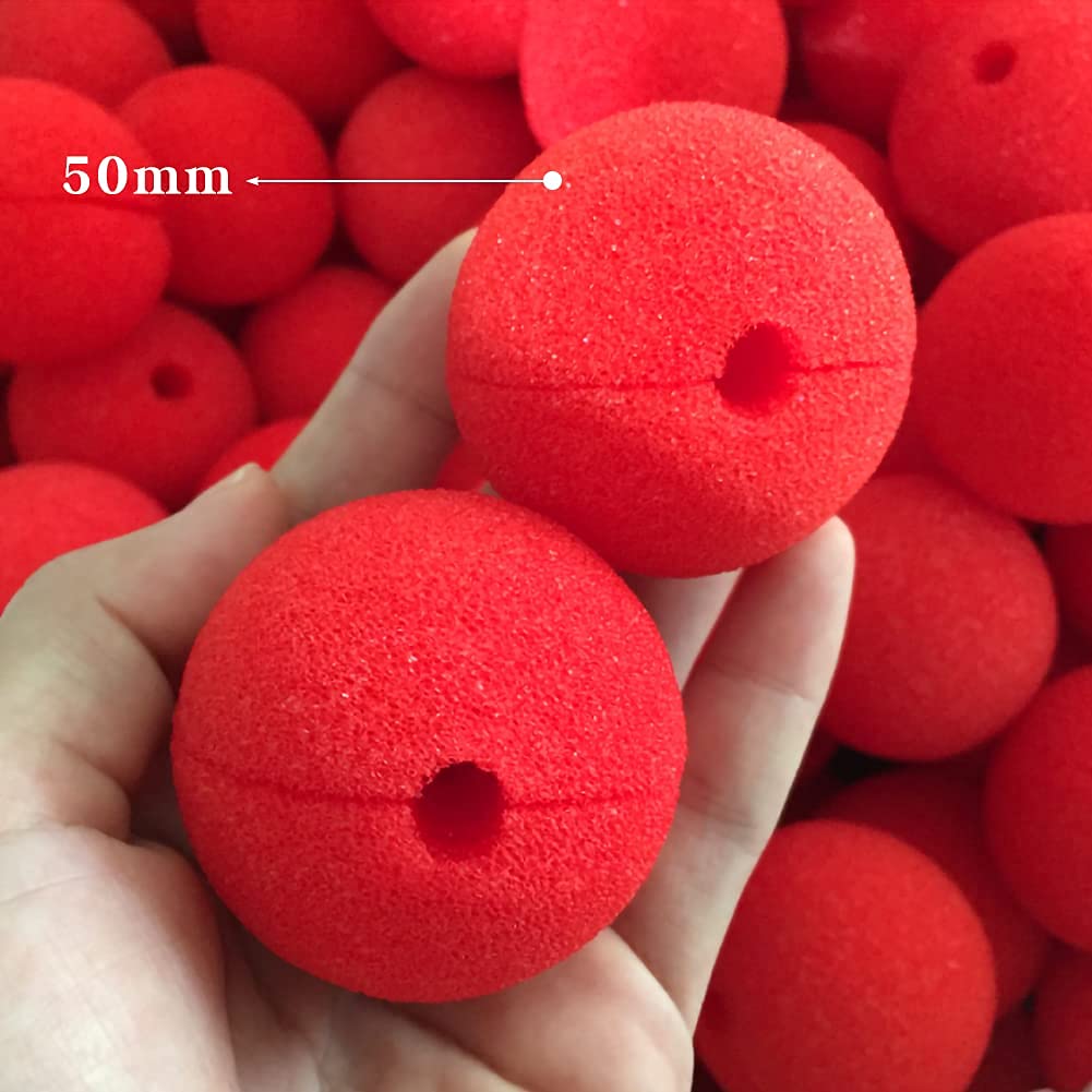 HUYIWEI 30PCS Nez De Clown Rouge - Nez En Mousse - Pour Fêtes, Halloween - Diamètre 50mm