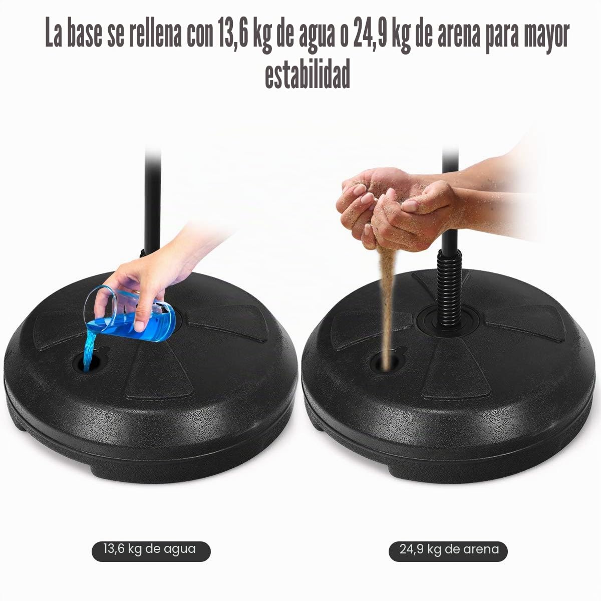 KOMFOTTEU Punchingball con Altura Regurable 120-154 cm, Pelota de Boxeo de Pie con Guantes y Bomba, Saco con Base Rellenable, Juego para Niños y Adultos