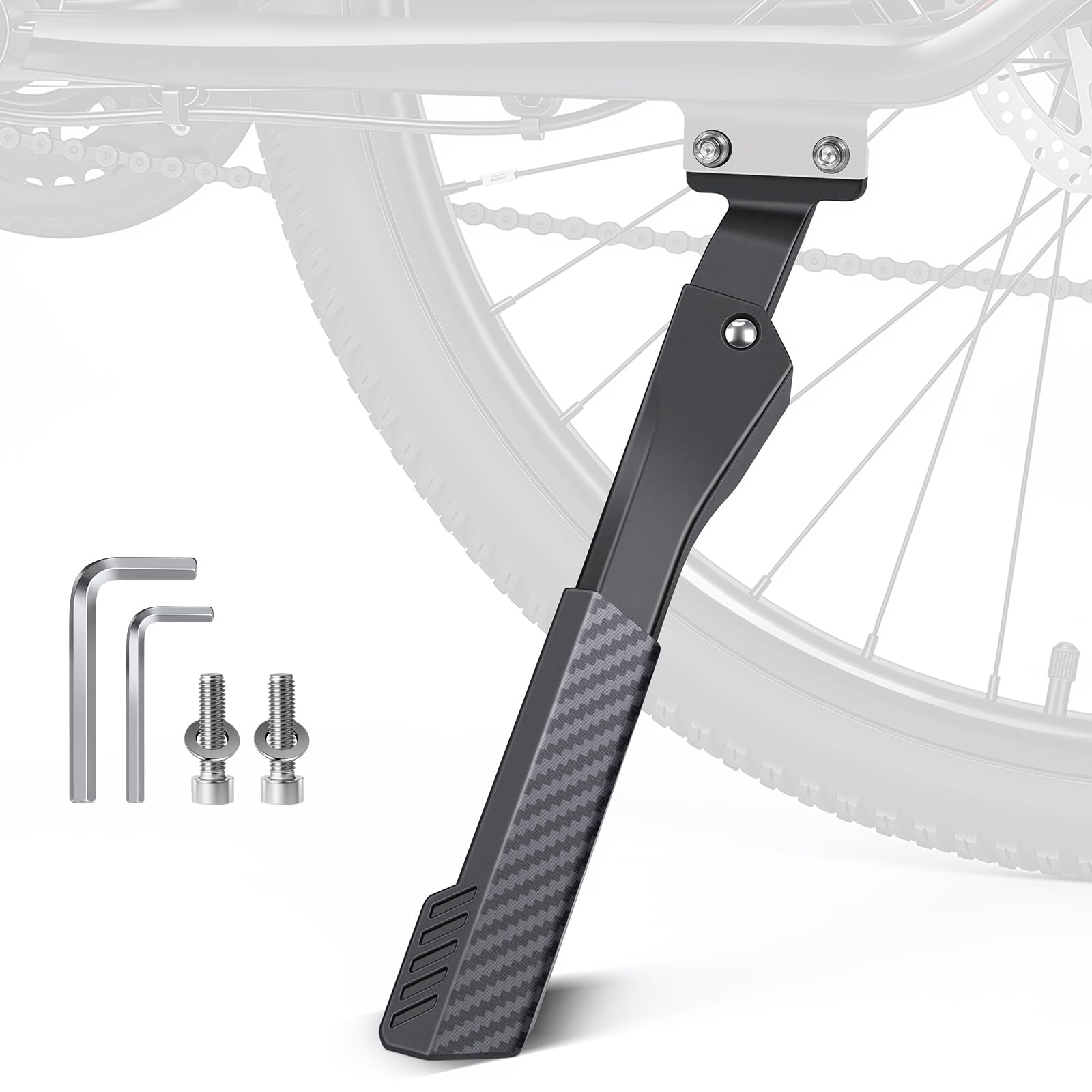 WSDCAM Cavalletto per bici elettrica, cavalletto posteriore resistente regolabile per bici da adulti, cavalletto in lega di alluminio per bici da 24"-29", mountain bike e dirt bike, 2 fori 40 mm di