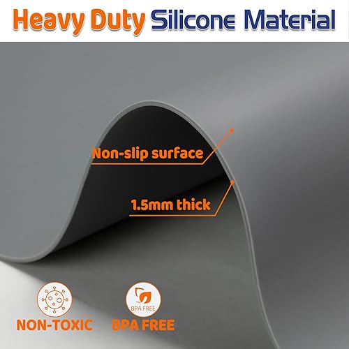 Miniatura 4 de Warome Tapete de silicona, 78.7 x 23.6 pulgadas, resistente al calor, para encimera, protector de encimera, tapete protector de encimera, tapete