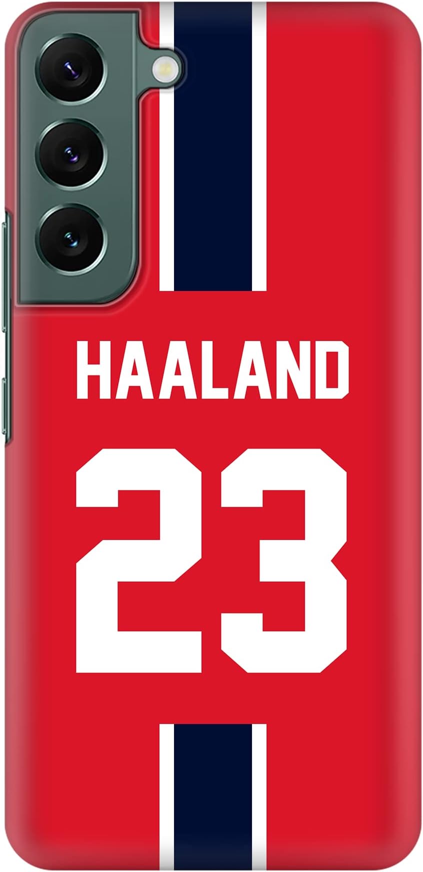 Stylizedd Slim Case for Samsung Galaxy S22 Plus 5G, Slim Snap Classic Series Mobile Cover Hard PC Shield Matte Finish Print - Football Team - Norway, Player Name - Haaland