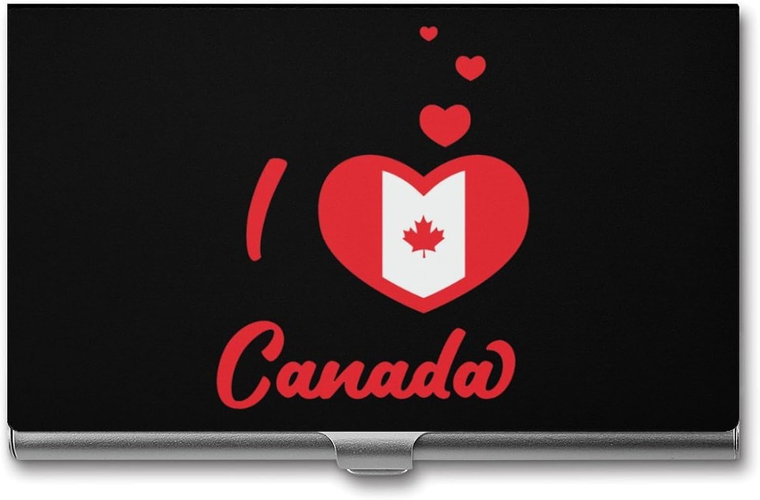 I Love Canada Canada Flag Business Card Case Portable Slim Purse | Card Holder