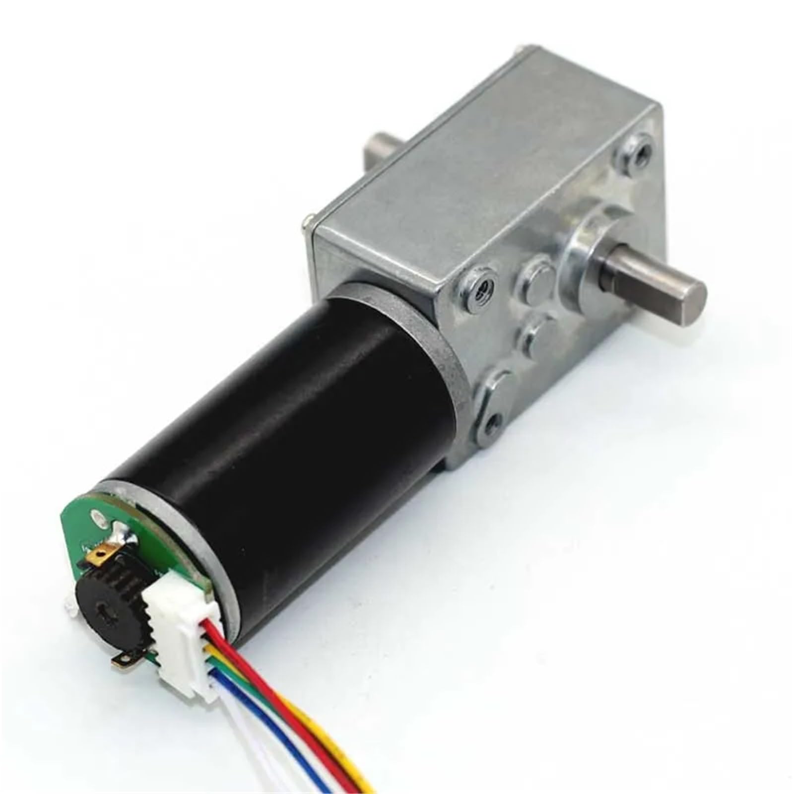 Mini motor eléctrico tubular de CC con codificador, reductor de engranajes helicoidales de ángulo recto de bajo ruido, motores reductores de doble eje de 12 V/24 V.(Only Motor,40R,24V)