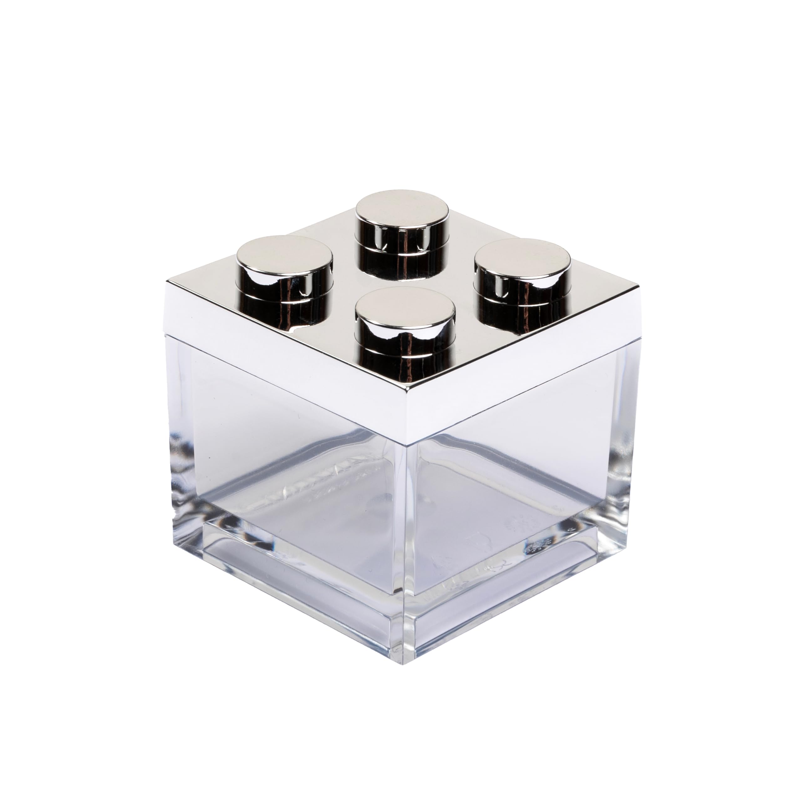 Manzoni Home - Contenitori Mattoncino - Set da 12 Pezzi - Versione Premium Argento Metallizato - Ideali Come Bomboniere per Battesimo e Decorazioni Creative - Made in Italy