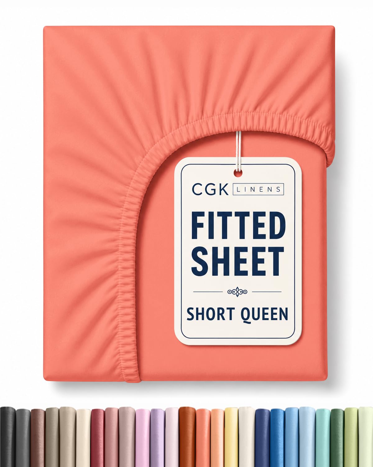Short Queen RV Fitted Sheet - Single Fitted Sheet Only - Cooling - Coral