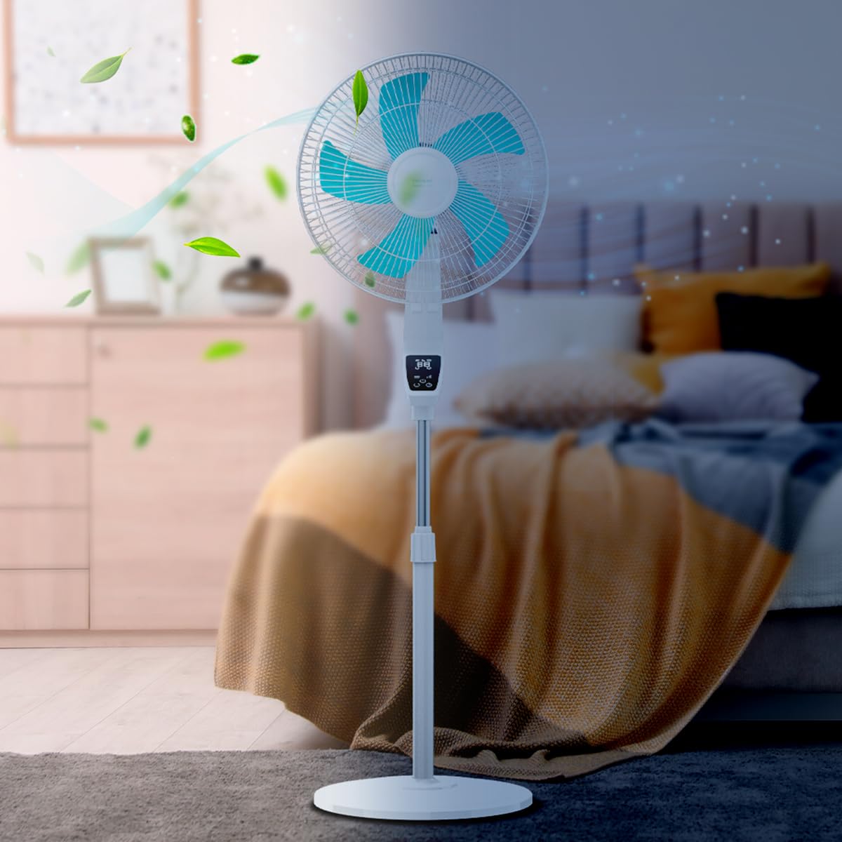 Cecotec Standventilator EnergySilence 620 Flow Control 50 W, 16 Zoll Durchmesser, 5 Flügel, 12-Stunden-Timer, Touch-Steuerung, LED-Bildschirm, 3 Geschwindigkeiten, Automatische Oszillation