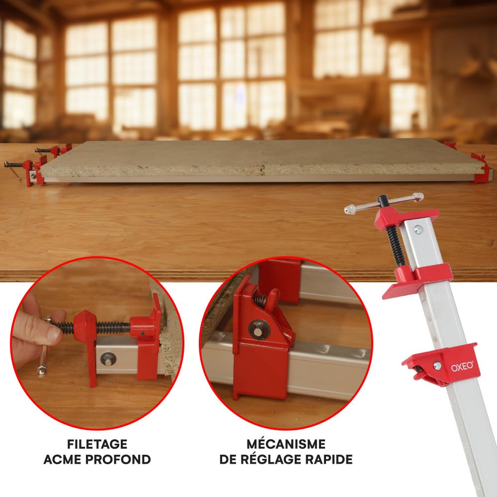 Jeu de 2 serres joints dormants aluminium 124 cm - à dégagement rapide