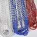 100PCS 4th of July Accessories, Veterans Day Beads Necklace Bulk, Fourth of July Red Blue Silver Necklace Party Favors, Beads for Veterans Day Patriotic Parade Party Celebration Favors Decorations