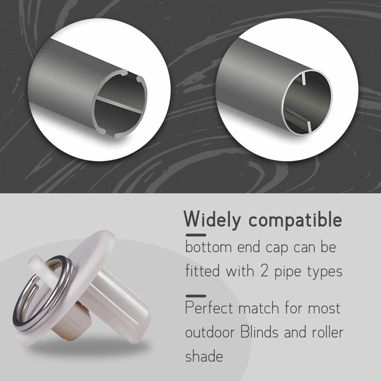 Bungee kit, Lihopefe,Cordless Bracket ，Coolaroo Replacement Accessories (Nice end Cap 2 Pair, Beige)