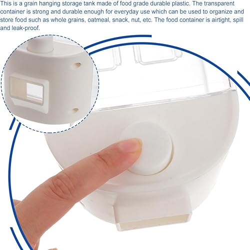 Miniatura 5 de DOITOOL Dispensador de cereales montado en la pared, contenedor de almacenamiento de alimentos de 33.3 onzas con tapa hermética para organizador