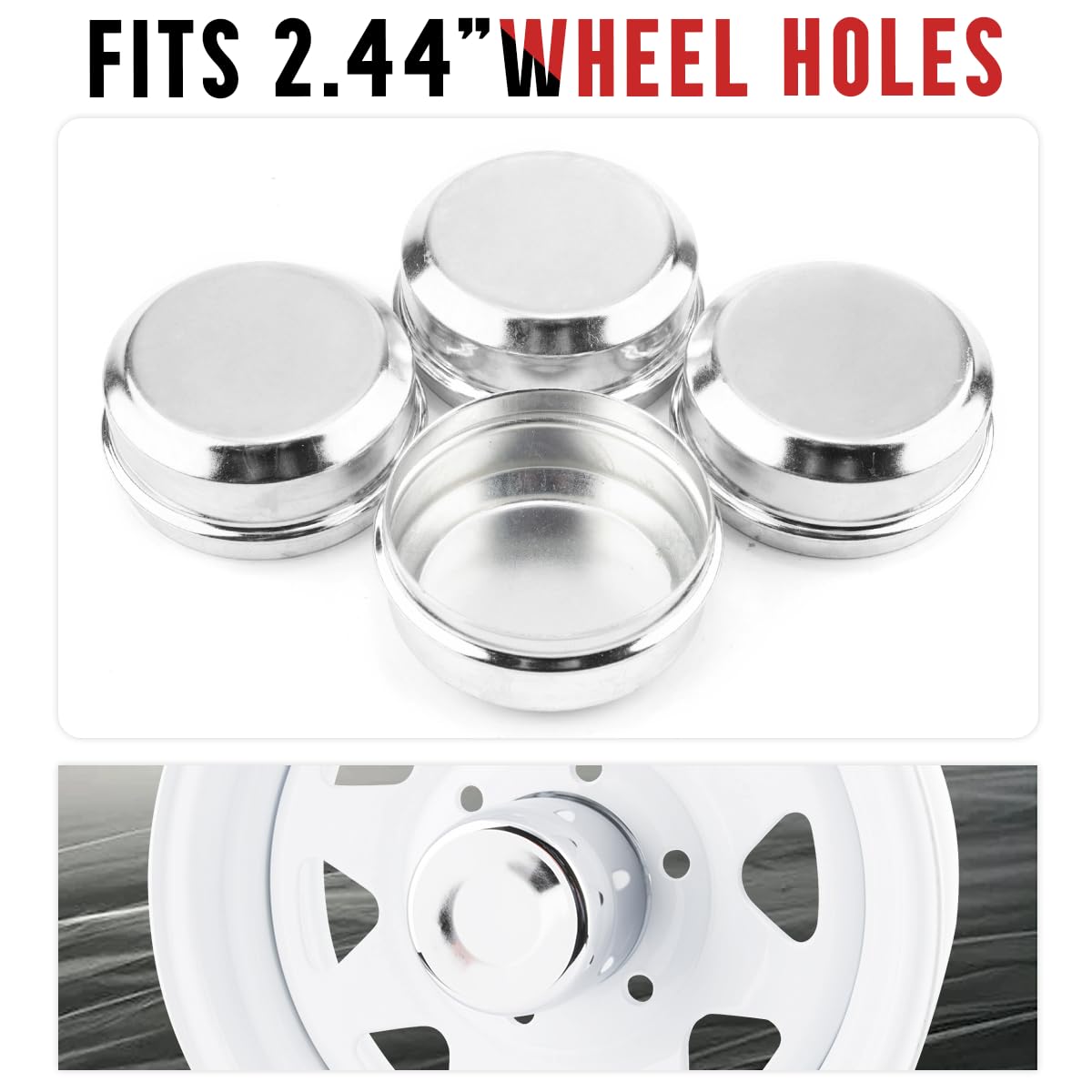 RhinoTuning Juego de 2 tapones antipolvo de 62 mm, OD 67 mm, ID 62 mm, tapa protectora, buje de rueda, compatible con camiones, remolques, barcos (cromo)