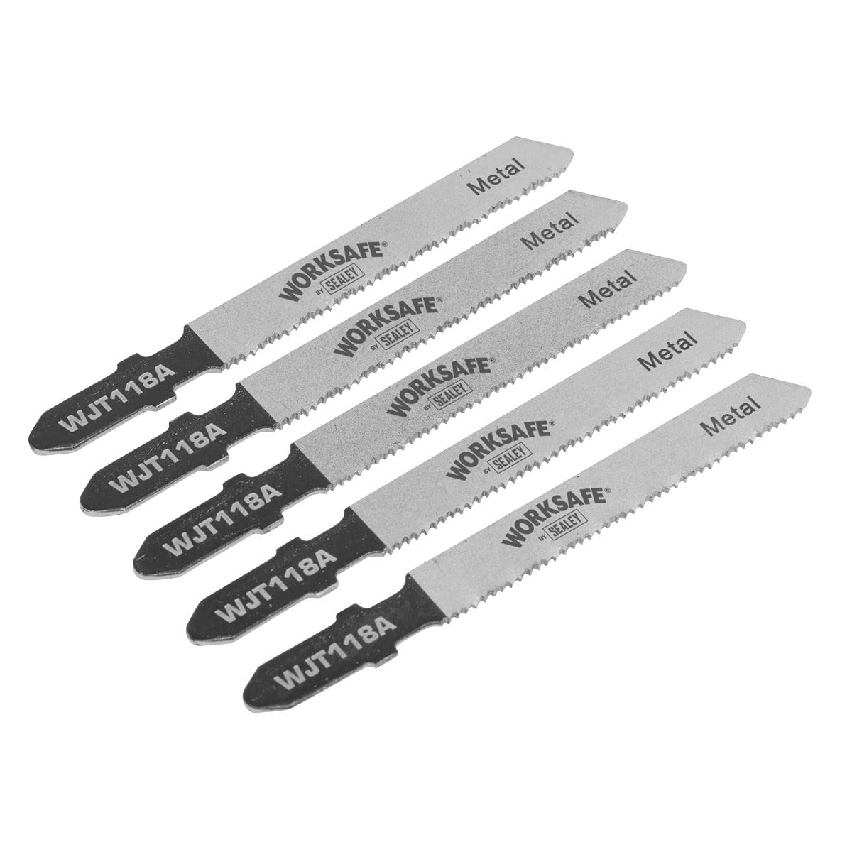 Sealey WJT118A Worksafe Jigsaw Blade for Metal 55mm 21tpi - Pack of 5