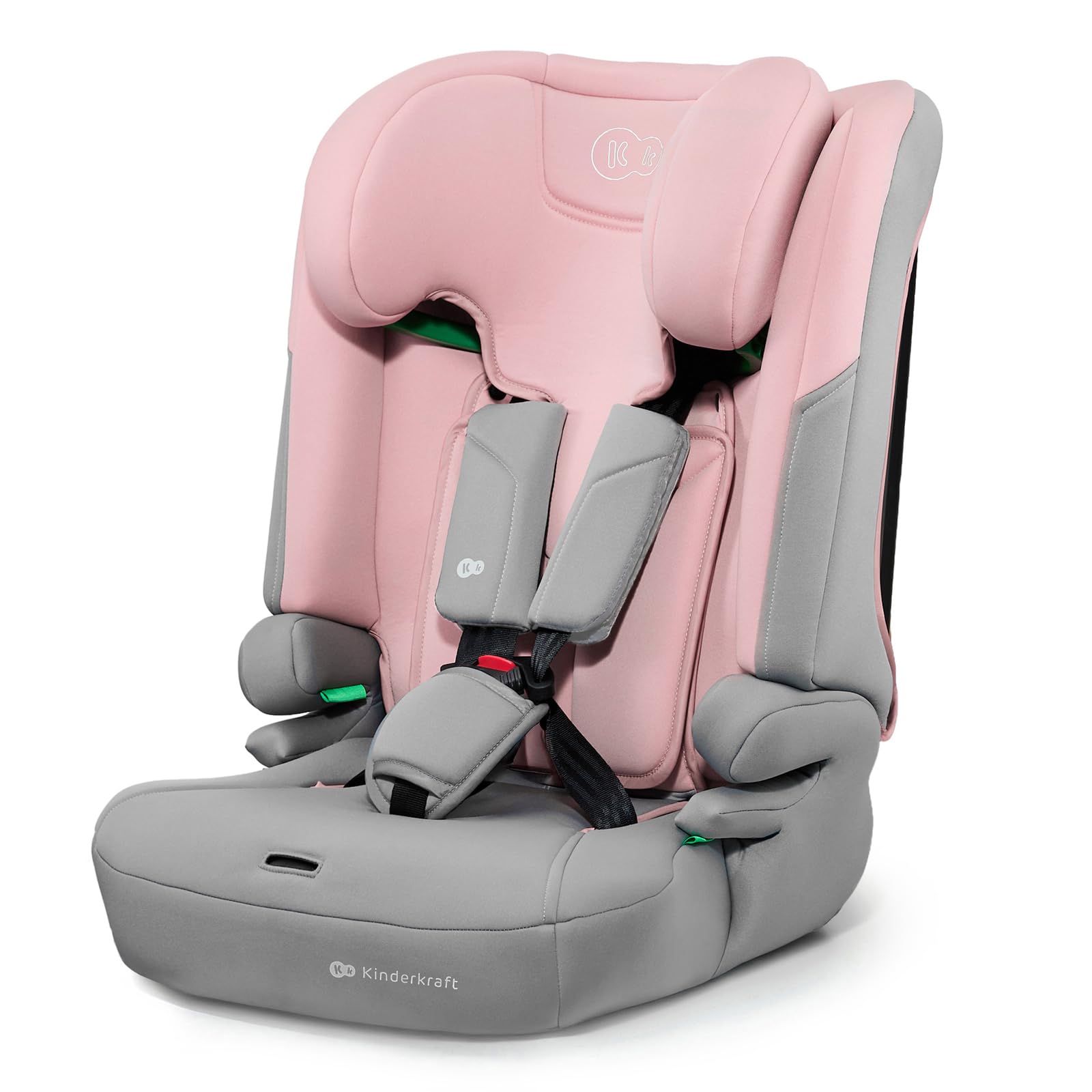 Kinderkraft I-COMFY fotelik samochodowy i-Size 76–150 cm, ISOFIX z nogą stabilizującą, bezpieczny i wygodny, regulowany zagłówek, ochrona boczna SPS, 5-stopniowy reclining, Pink