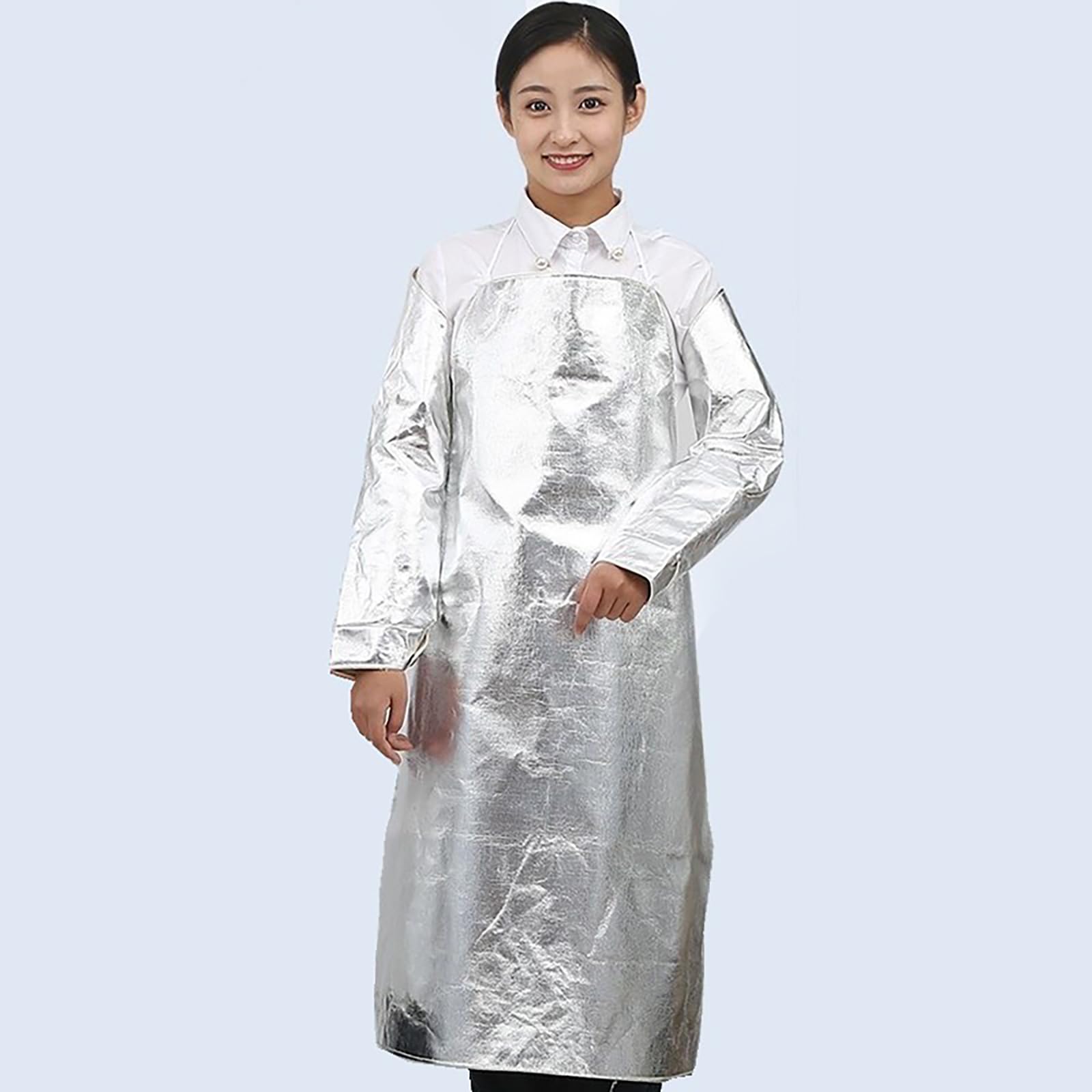 Tablier résistant à la Tablier en aluminium pour hommes, longueur réglable pour environnement de travail à haute température Protections à haute température de cuisine