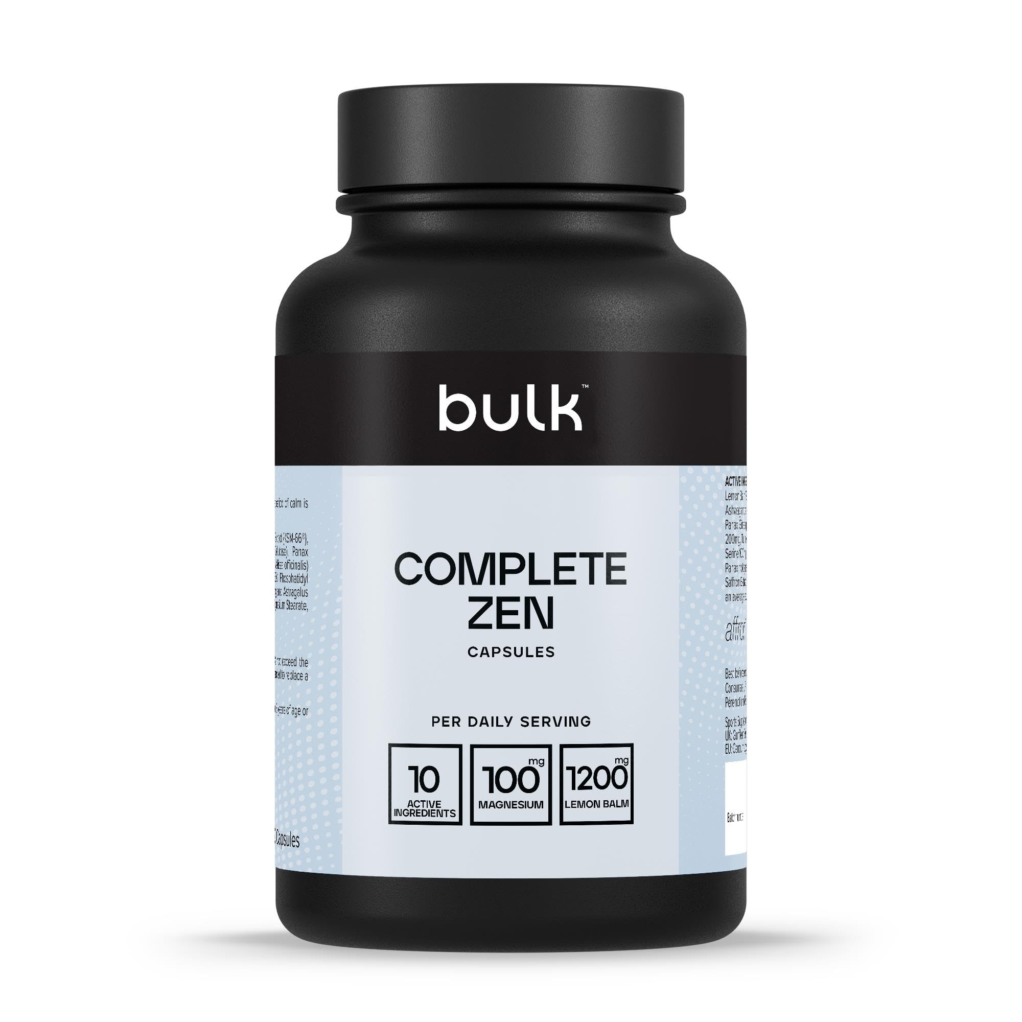 Complete Zen Capsules, Relaxation Formula With 10 Active Ingredients, KSM-66, Lemon Balm Extract, Inositol, L-Theanine, Pack of 120, 30 Servings, Packaging May Vary