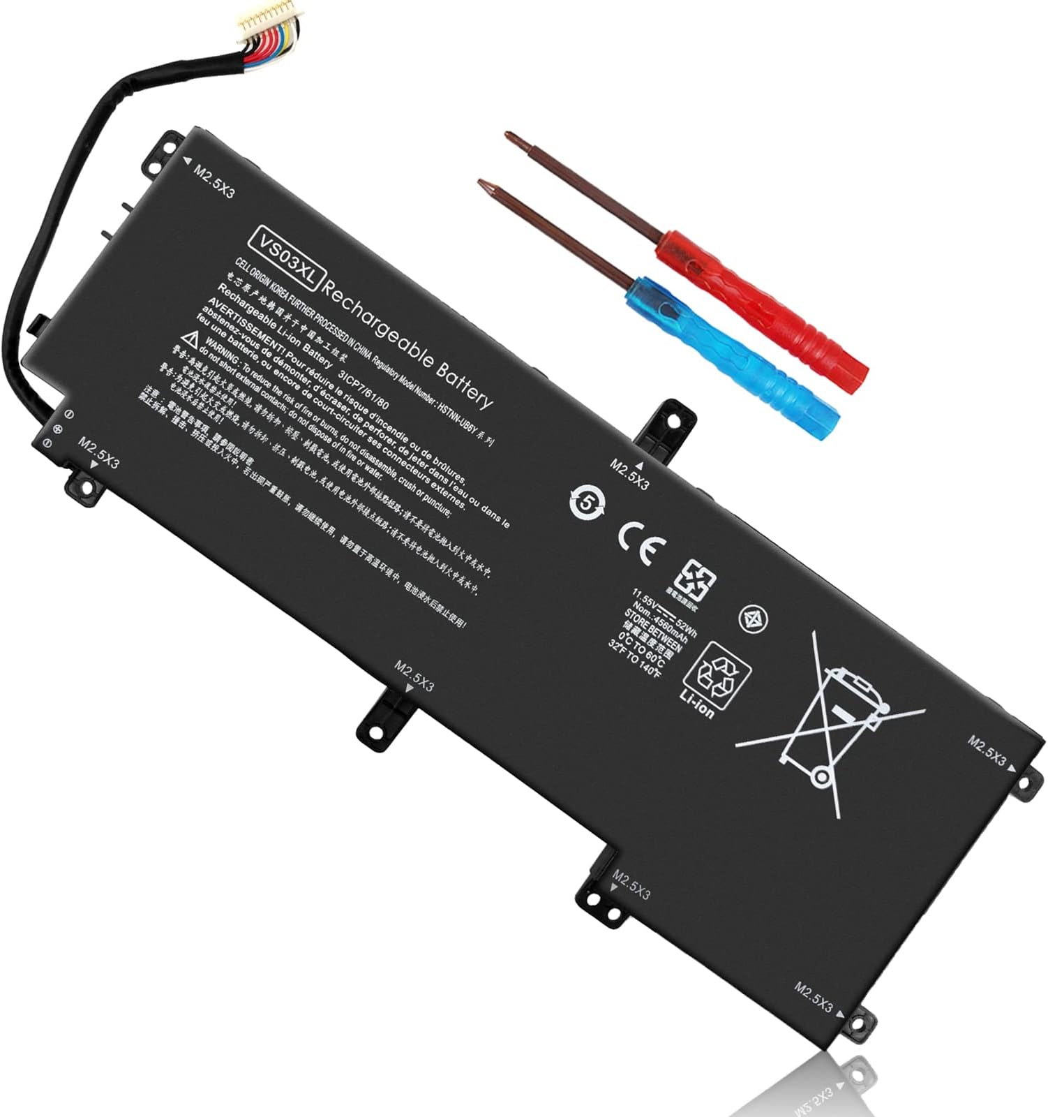52Wh VS03XL 849313-856 Battery Replacement for HP Envy 15t-as100 15t-as000 15-as000 15-as100 15-as133cl 15-as043cl 15-as020nr 15-as031nr 15-as027cl 15-as182cl 849047-541 849313-850 HSTNN-UB6Y 11.55V