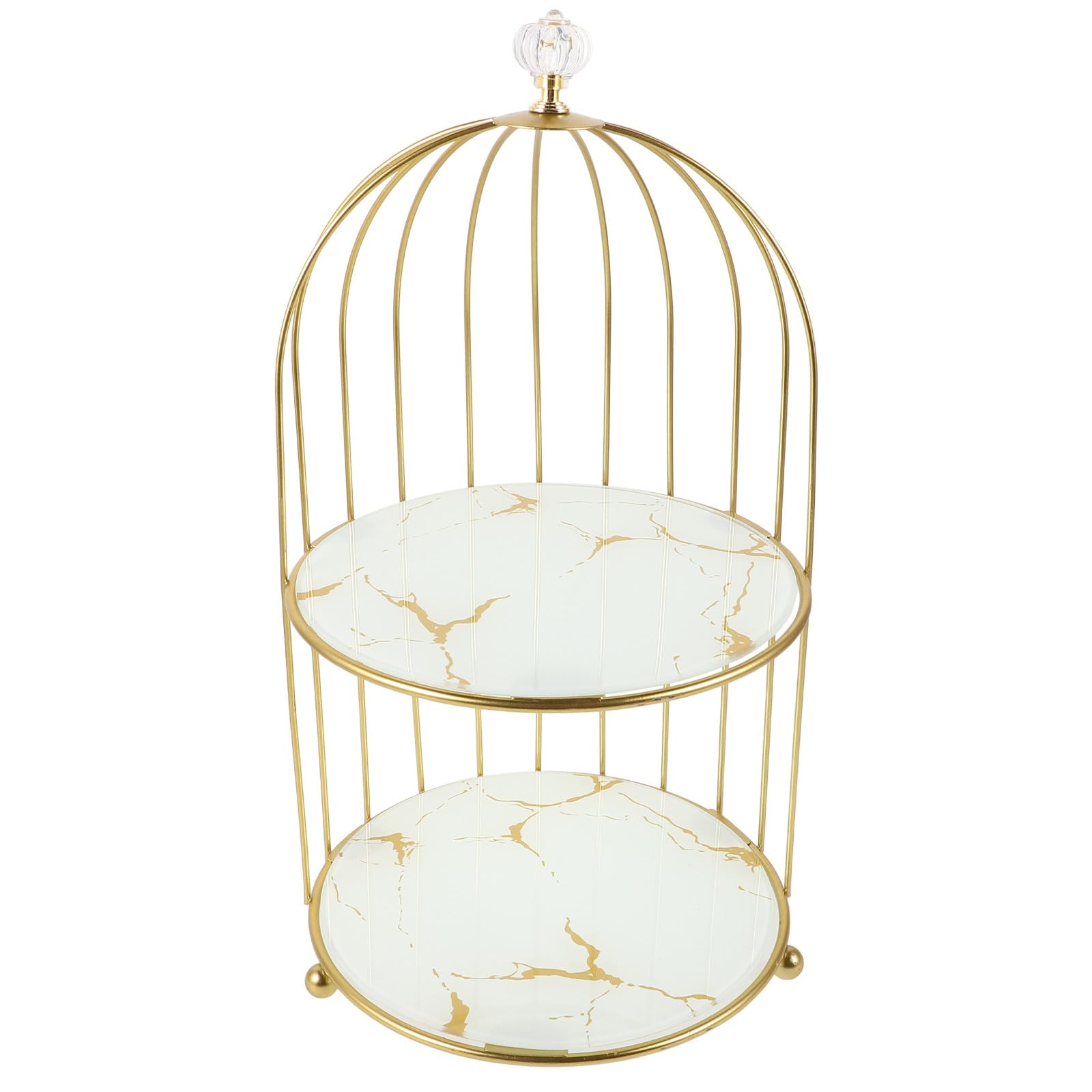 Présentoir à gâteaux stable cage à oiseaux en métal facile à monter