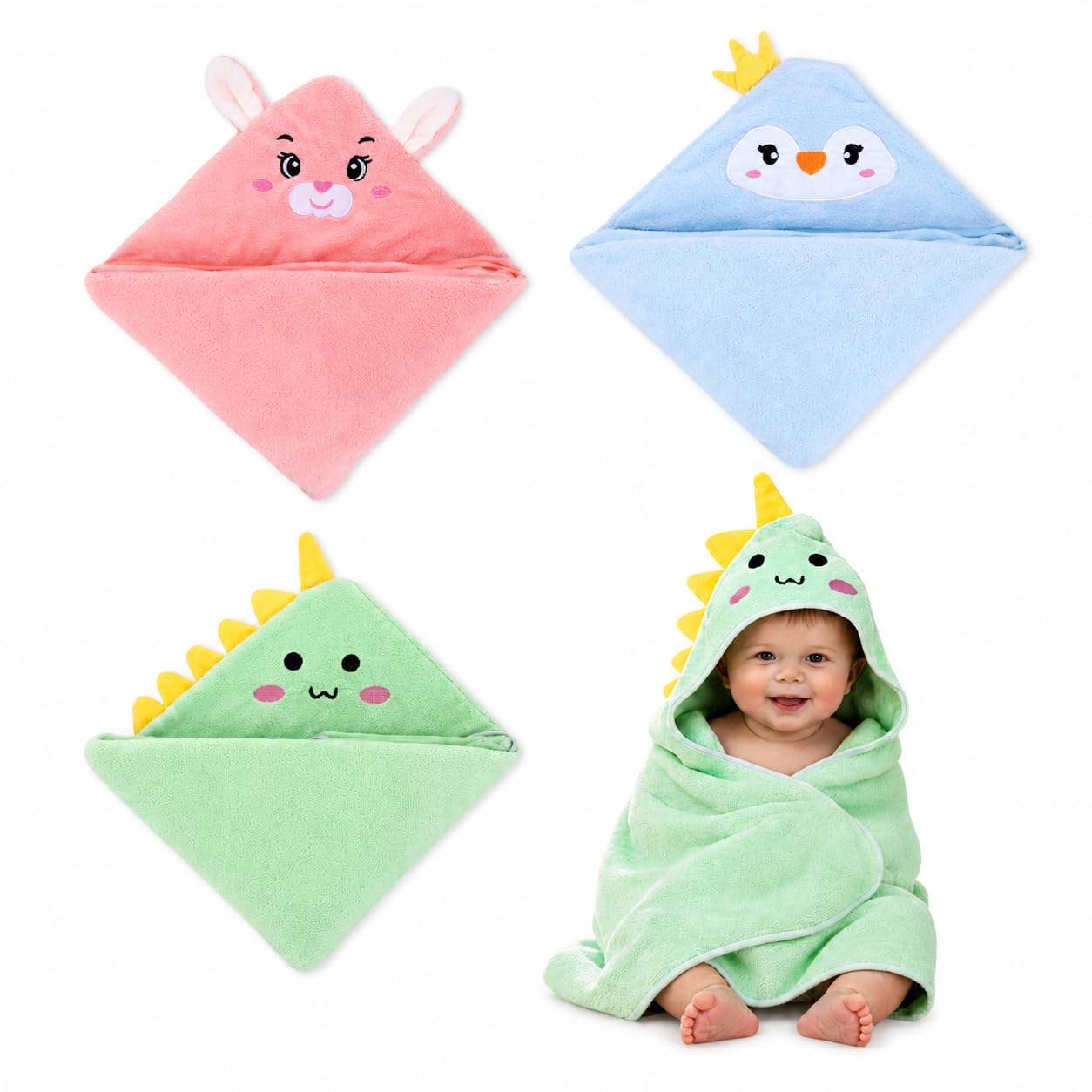 Serviette bébé personnalisée CALLIE pour sécher votre nourrisson sans pleurs ni frissons