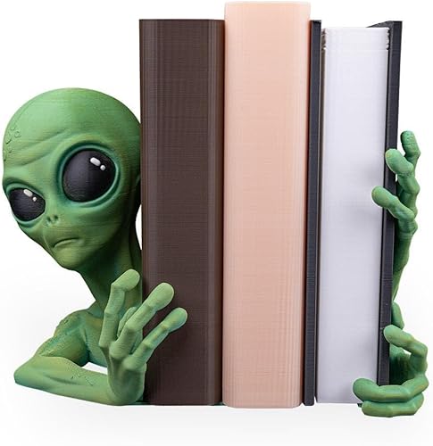 Hand-Painted Alien Book Holder Unique Sci-Fi Home Decor Gift
