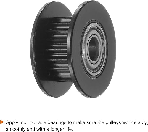 Miniatura 4 de HARFINGTON 5pcs 2GT Polea tensora 20 dientes 0.197 in diámetro 0.709 in diámetro correa dentada de aluminio para 0.236 in ancho cinturón 3D
