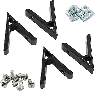 Hitefu 4 Pcs 45 Degree Corner Brackets, 2020 Series Aluminum Extrusion Connection Joints with Mmounting Screws for Frame S...