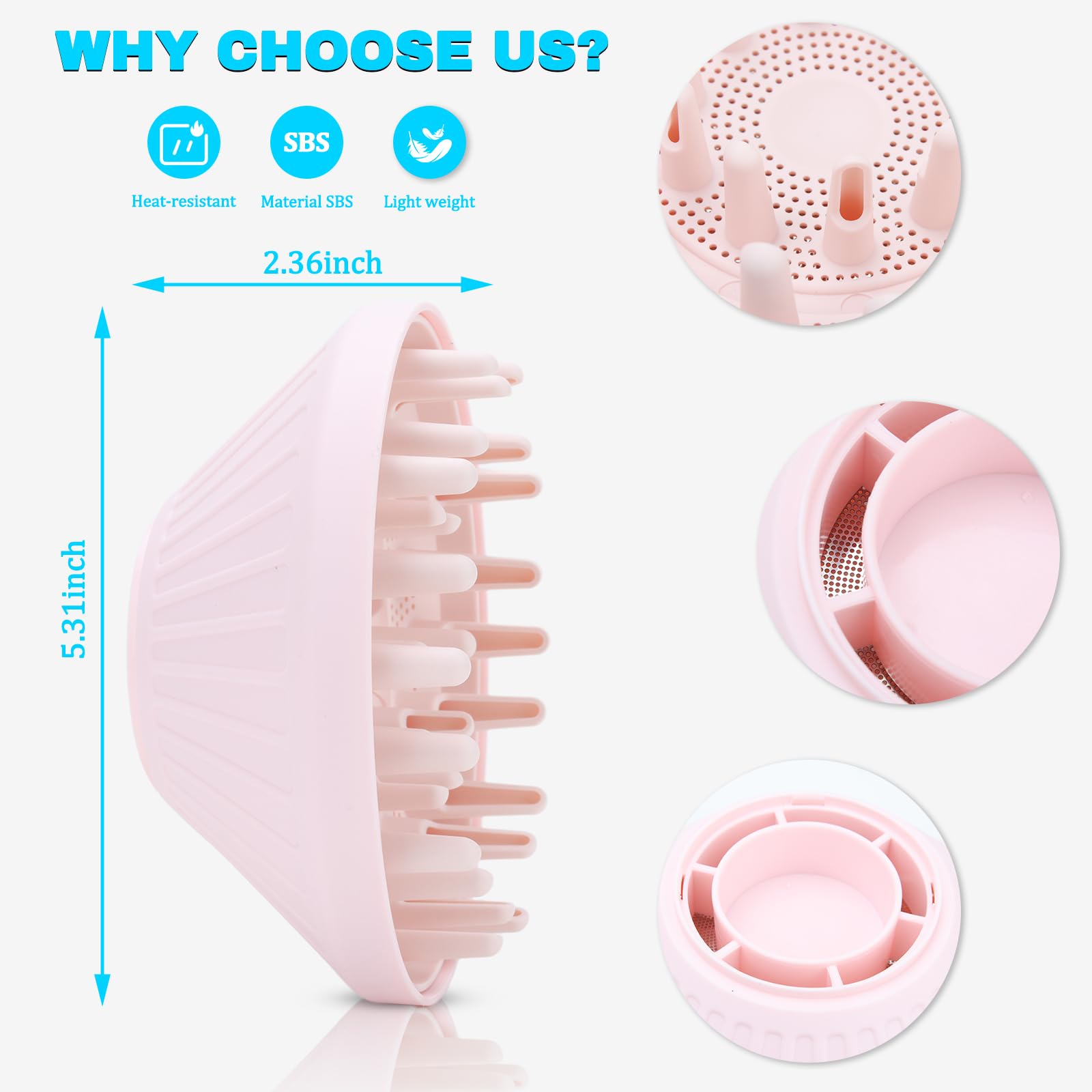 Laifen SE Lite 360° giratoria difusora boquilla fijación secador accesorio rosa