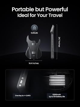 AeroGuitar - groundbreaking digital guitar, 9 guitar tones, Say goodbye to hand pain, immunity to temperature and humidity, Eemovable and easy to carry
