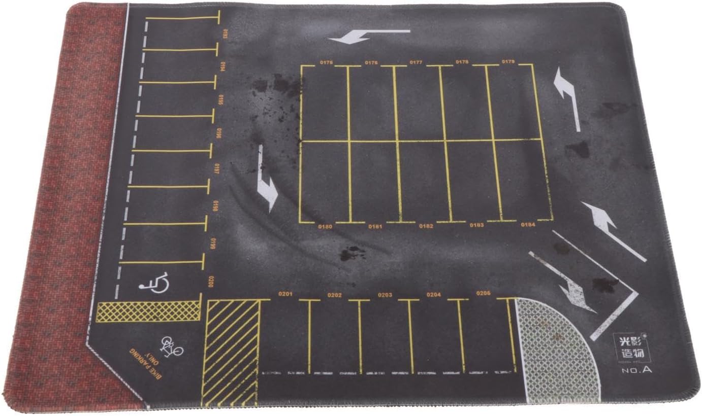 1/64 Parking Lot Mat, 50x40cm (19.7x15.7in) Diorama Pad for Diecast Car Garage Scene Display Vehicle Toy