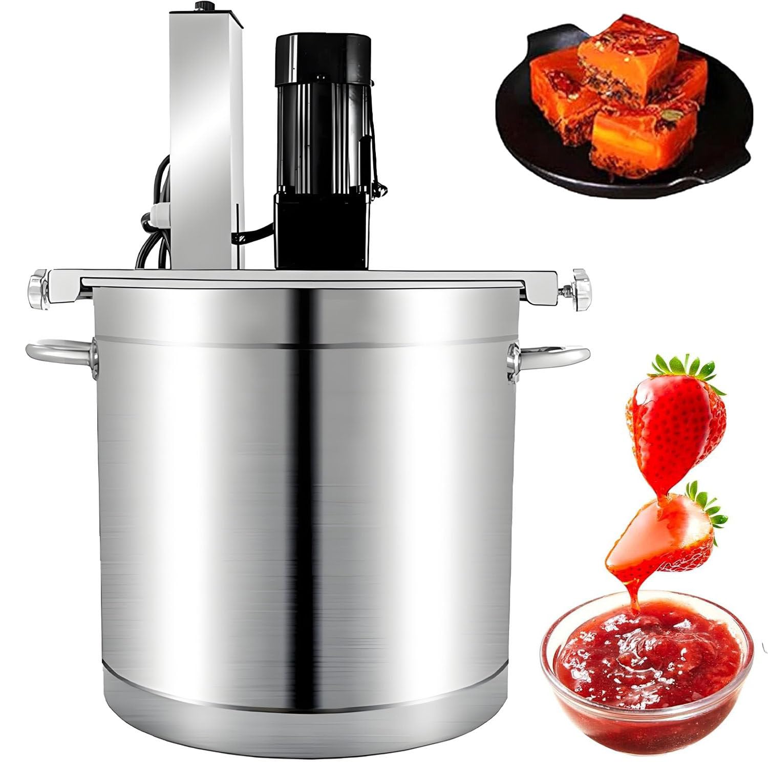 UORDBY Commercial Automatic Mixer, Food Mixer, Electric Jam Mixer, Adjustable Speed, with 4-Blade Scraper, Adjustable Speed, For Making Jam, Sauce, Filling, Seas 25L