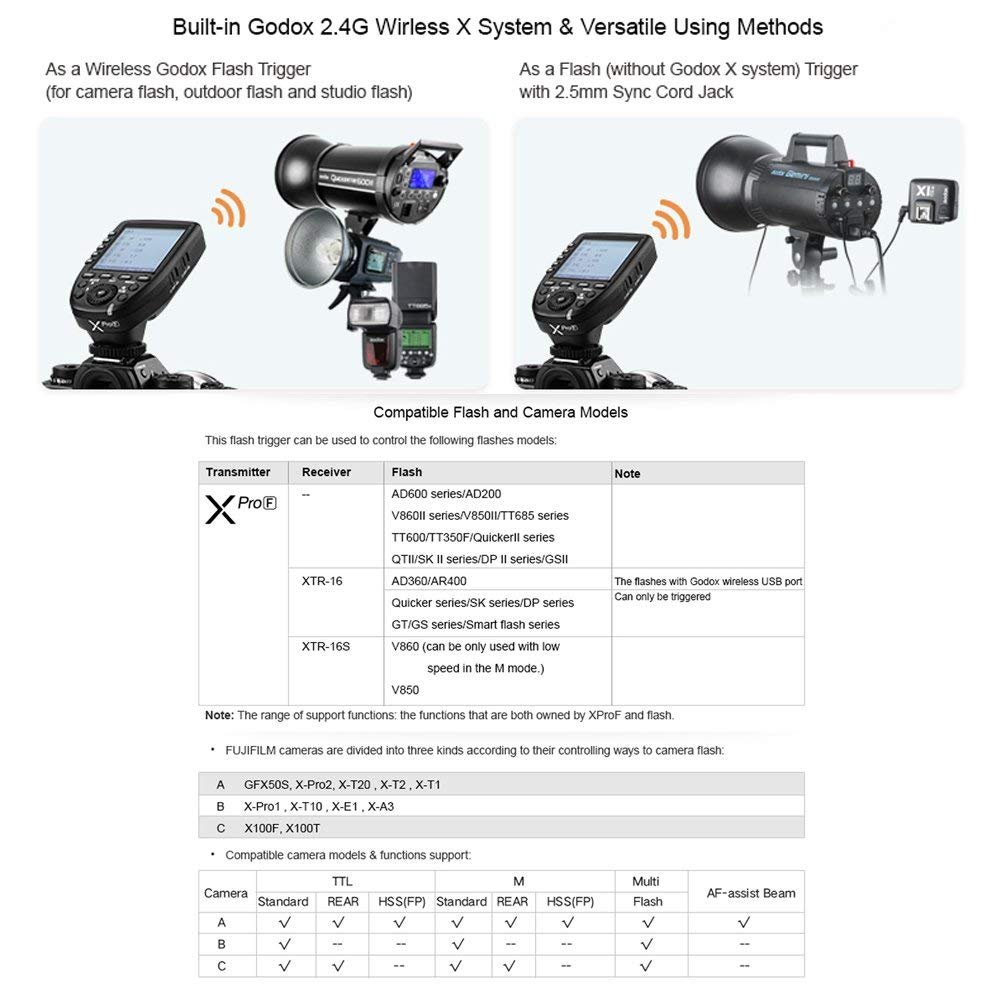 Godox XPro-F TTL 2.4G Transmetteur de déclencheur de Flash transmetteur de déclencheur de Flash X Déclencheur pour appareils Photo Reflex Fuji Godox AD600BM AD600PRO AD200 V860II-F TT685IIF TT350F