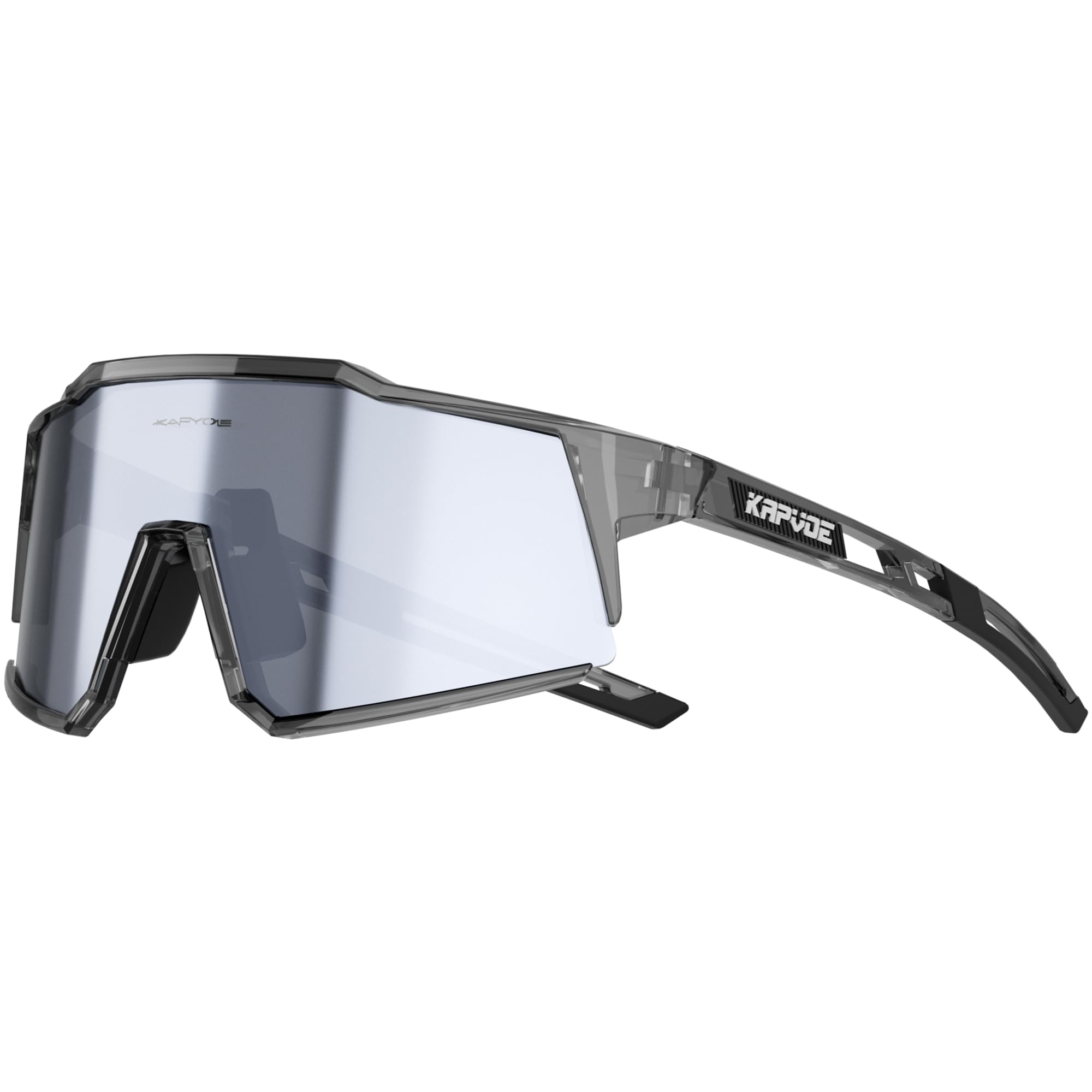 KAPVOE Polarized Sunglasses UV Protection for Men Women Cycling Sunglasses TR90 Frame Bicycle Mountain Bike Glasses Baseball MTB Running Riding Accessories Silver Clear 18