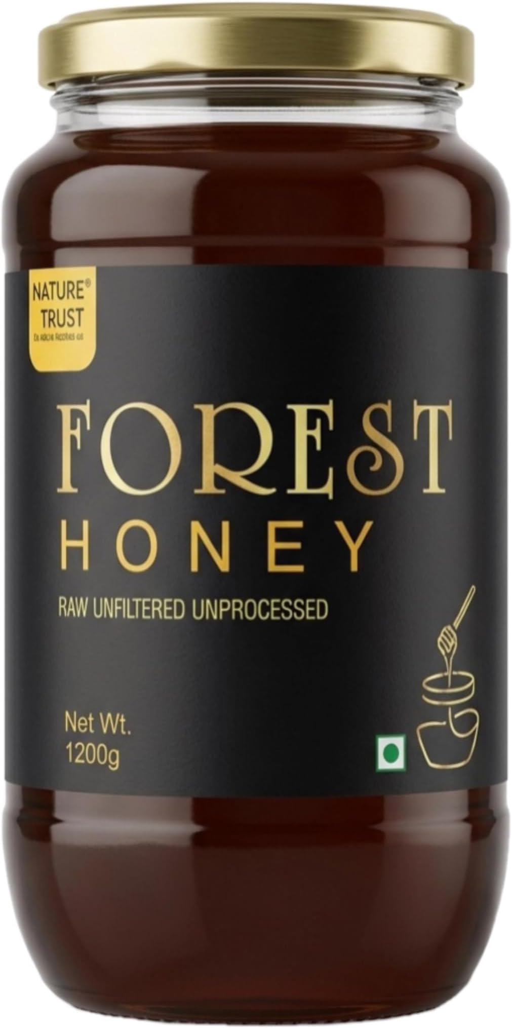 Raw Forest Honey,1200 Gram, Wild, Unprocessed, Unheated, Non Pasteurized, Original Honey 100% Pure and Natural (1.2 Kg)