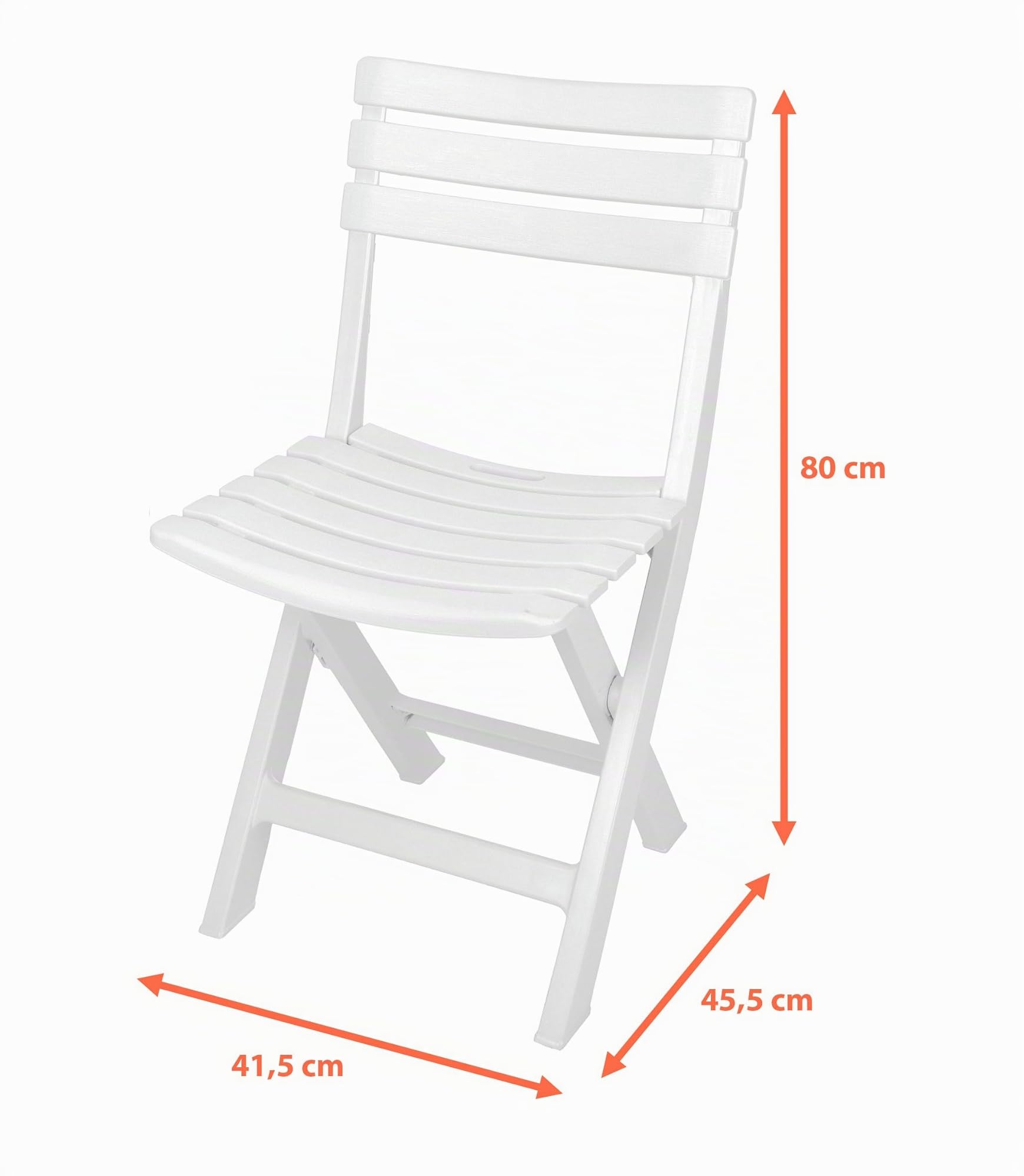 Spetebo Chaise pliante résistante en plastique - jardin, bistrot, balcon et camping en blanc