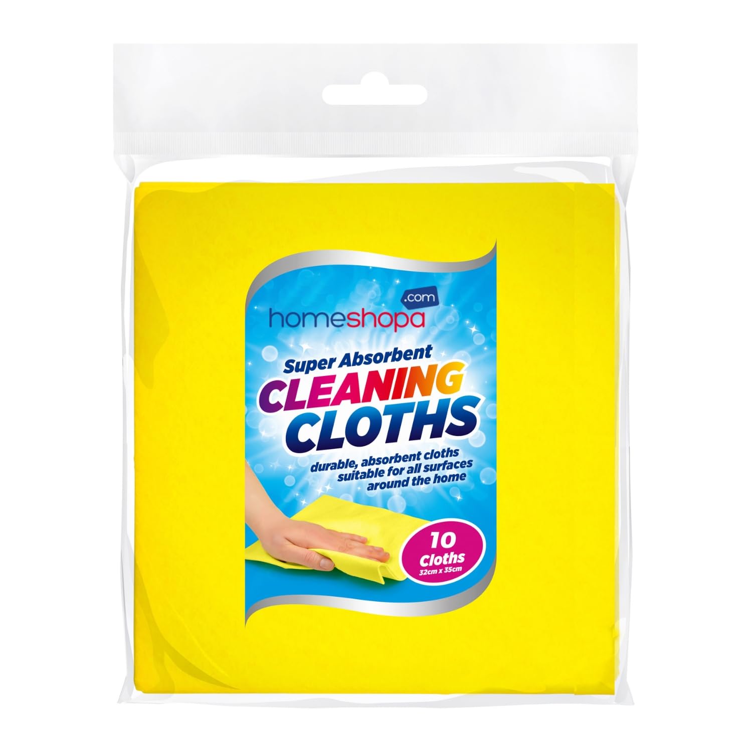 Homeshopa.com Yellow Homeshopa Super Absorbent Cleaning Cloths, 10 Pack Multifunctional Reusable Cleaning Towels, Lint Free Streak Free Washable Viscose Cloth Duster For Household Cleaning, Kitchen, Car, Windows, Mirrors