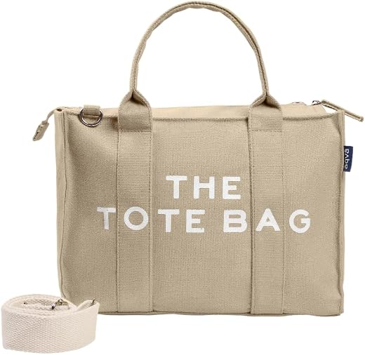 AQVA Heavy Cotton Canvas Shoulder Bag/Tote Bag For Women With Detachable Sling Strap | Printed Multipurpose Handbag With T...