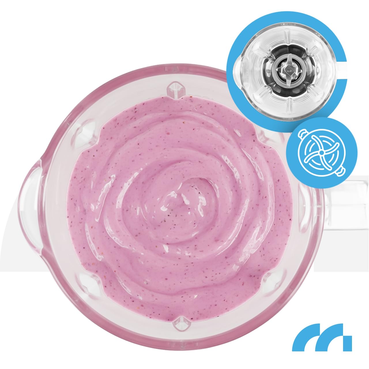 MalTec Standmixer Glas 1,5 L mit 500 ml To-Go-Flasche, 1000 W Motor, 6 Edelstahlklingen, 2 Geschwindigkeiten und Pulsfunktion, rutschfeste Füße, BPA-frei, für Smoothies, Suppen, Proteinshakes