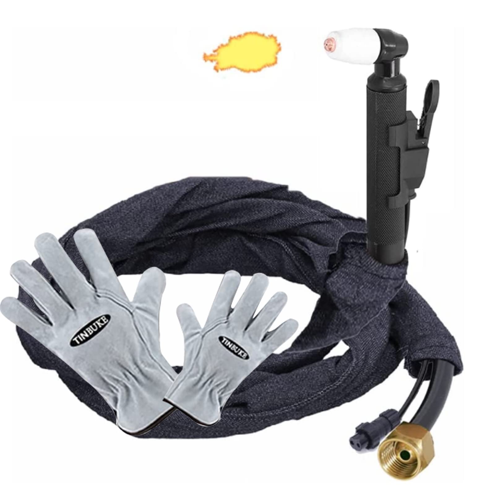 Tinbuke 3M (10FT) Plasma Cutter Torch/PT-31 Air Plasma Cutting Gun with M161.5 Brass Screw 2pins Connectors, Duty Cycle 60% Fit ESAB/L-TEC PT31 JG-40 WSD-LG40 CUT50 and Most Plasma Cutting Machine