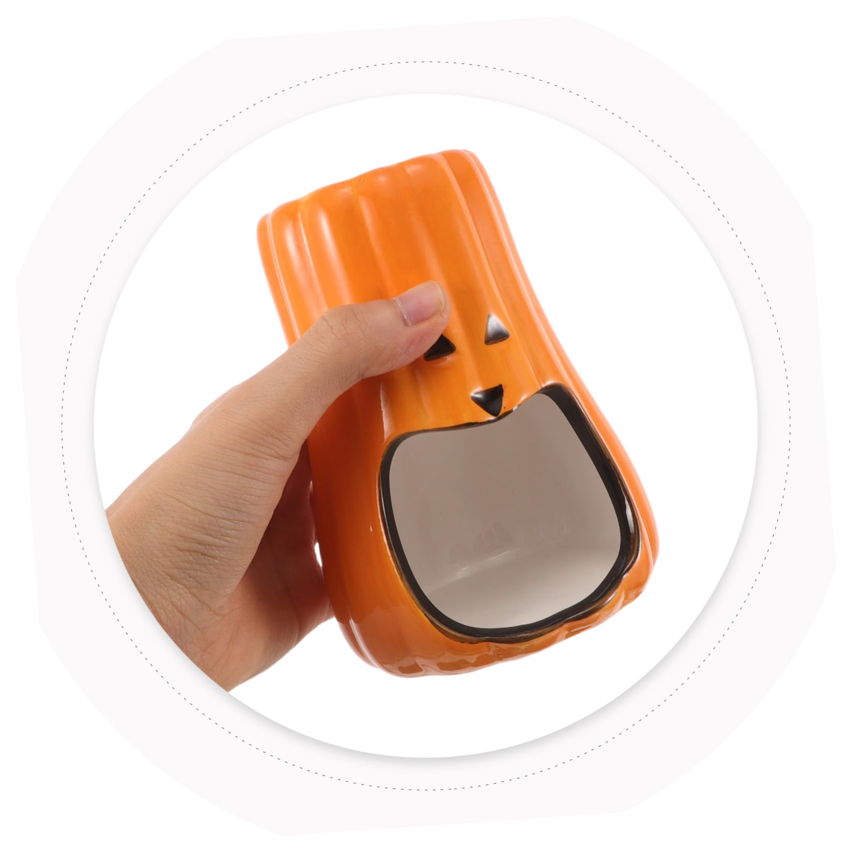 ERINGOGO Keramik Hamster Trinkflaschenhalter Kürbisform Stabiler Wasserspender mit Kippschutz-Basis für Kleine Tiere Wie Hamster Mäuse Kaninchen als Trinkstation und Unterschlupf