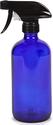 Miniatura 7 de Vivaplex, 6, grandes, 16 onzas, botellas vacías de vidrio azul cobalto con pulverizadores de gatillo negro..