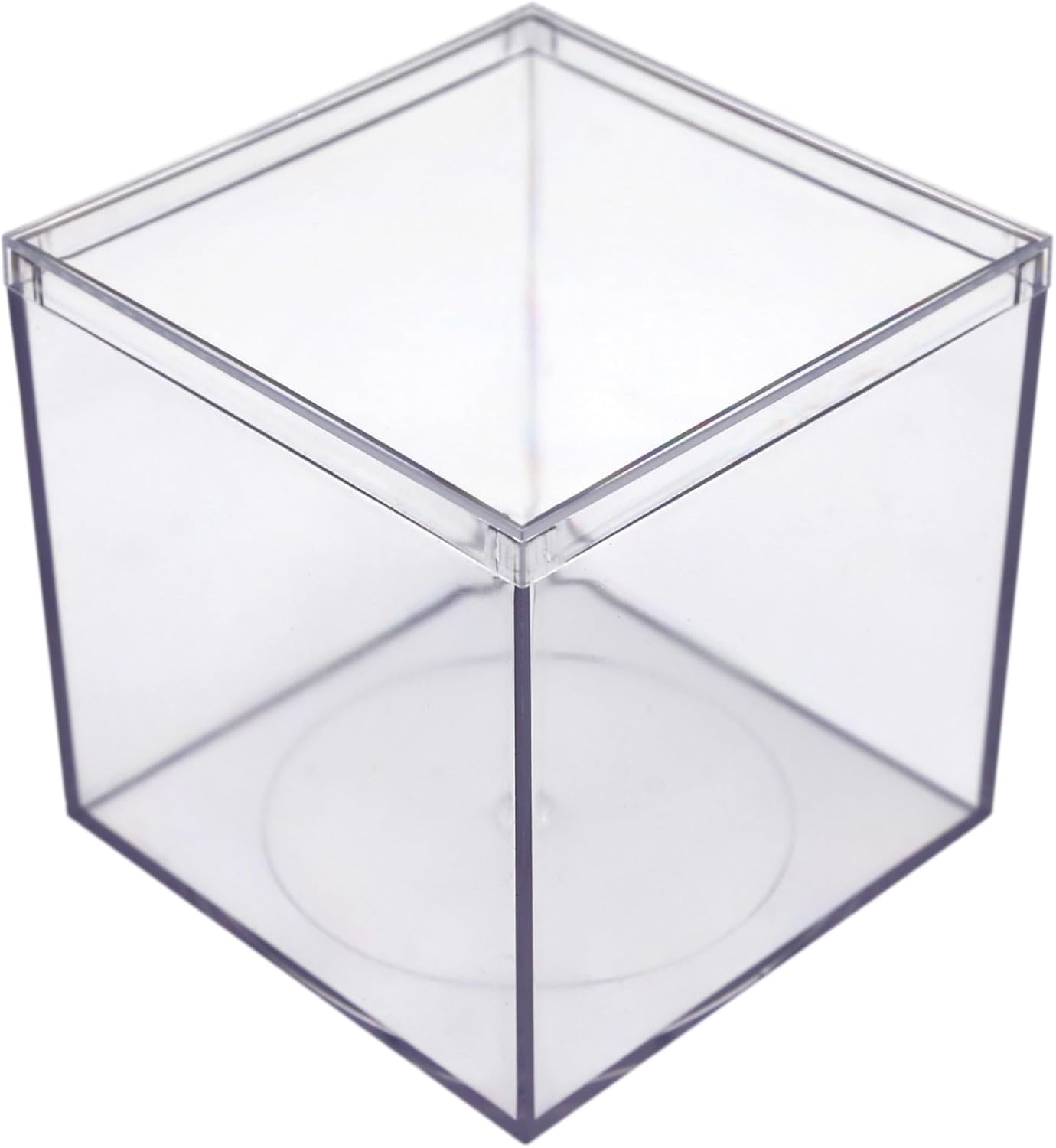 8 Pack Clear Acrylic Boxes with Lids – 4"L x 4"W x 4"H, Made in USA, Plastic Display Box for Candy, Party Favors, Gifts, Ornaments or Collectibles