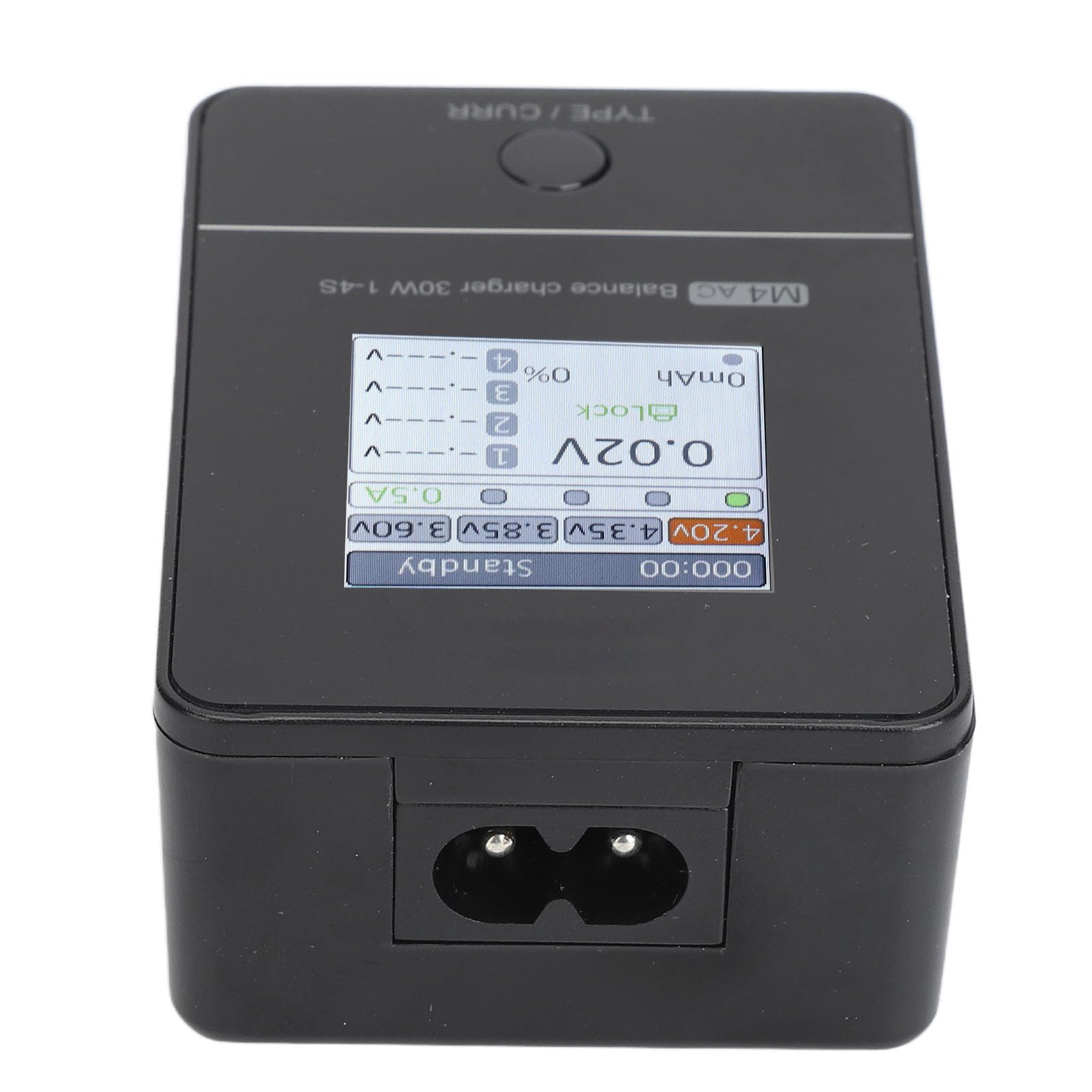 Chargeur D'équilibre RC, Chargeur D'équilibre de Batterie RC Lipo M4AC avec écran IPS 1,54 Pouces (Prise UE 100‑240 V XT60)