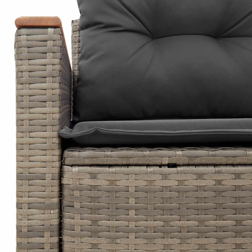 vidaXL Divano da Giardino con Cuscini 2 Posti Grigio in Polyrattan