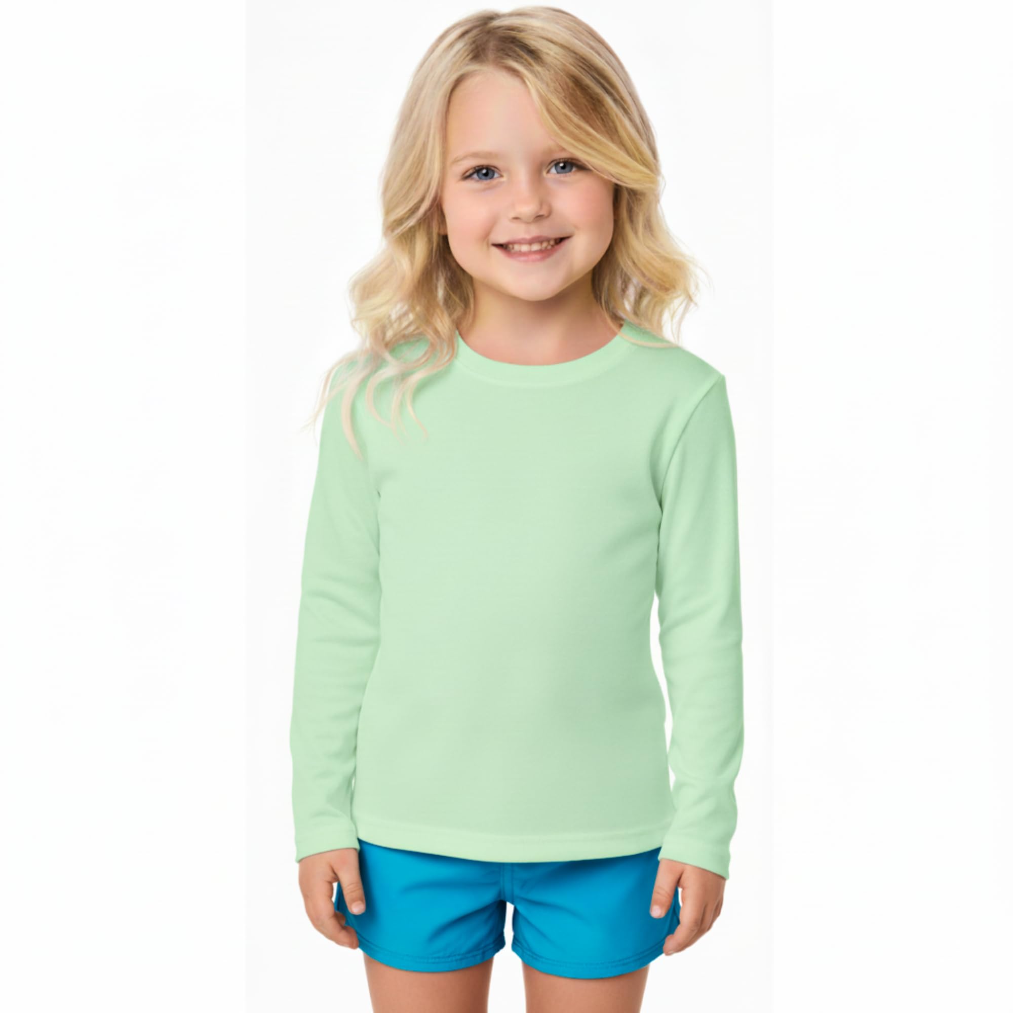 INGEAR Girls Long Sleeve Rash Guard Swim Shirt Outdoor Sports Shirt Lightweight Athletic Tee Protective Quick Dry